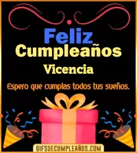 GIF Mensaje de cumpleaños Vicencia